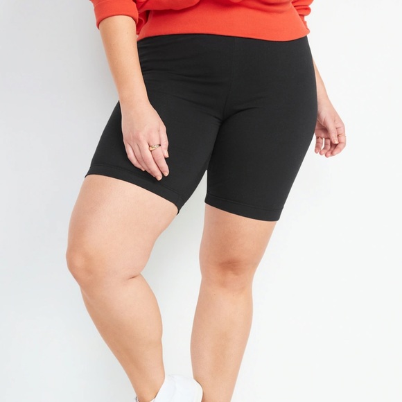 NWT OLD NAVY High-Waisted Biker Shorts -- 8-inch inseam Color: Blackjack - Picture 2 of 10